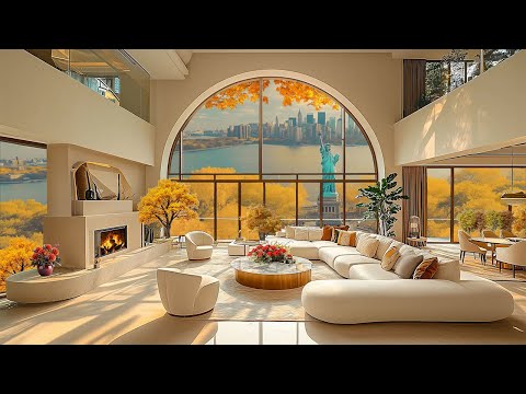 Chilling Autumn Morning in New York with Relaxing Jazz 🌤️ Smooth Piano Jazz for Relaxing, Studying