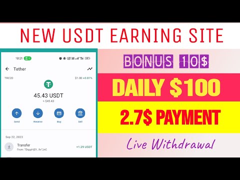 New USDT earning site | USD mining website 2023 without investment | Latest USDT earning website