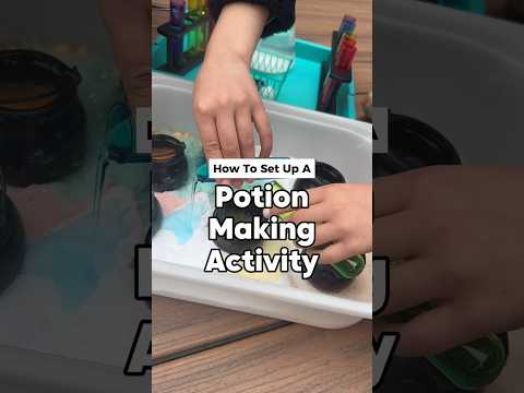 How To Set Up A Potion Making Activity With Baking Soda And Vinegar 🧪 Halloween Activities #shorts