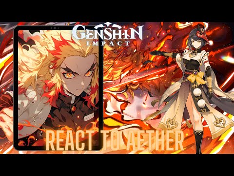 Genshin impact react to Aether as rengoku kyojuro |muichiro tokito| demon slayer | Gacha life 2 |