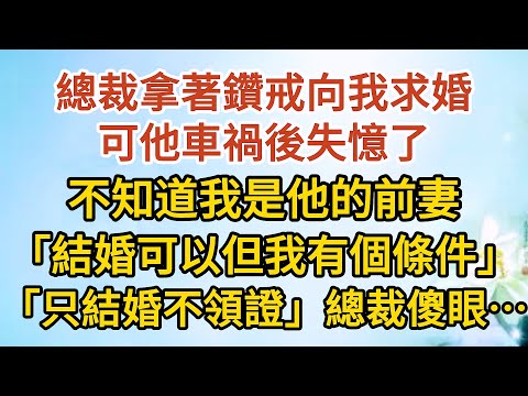 《我想離婚》第07集：總裁拿著鑽戒向我求婚，可他車禍後失憶了，不知道我是他的前妻，「結婚可以但我有個條件」，「只結婚不領證」總裁傻眼…… #戀愛#婚姻#情感 #愛情#甜寵#故事#小說#霸總