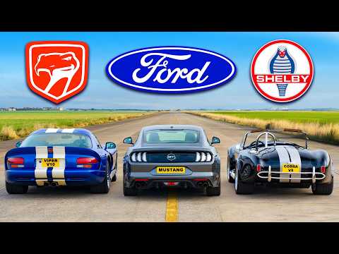 Dodge Viper v Mustang GT v Shelby Cobra: DRAG RACE