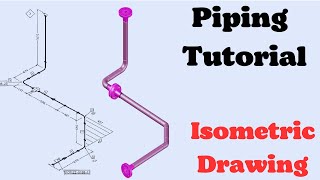 Piping Isometric Drawing. Basic piping tutorial. Pipe drawing reading. Pipe drawing easy