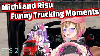 Risu and Michi Hilarious and Weird Trucking Moments... 【Risu / Michi / Hololive EN】