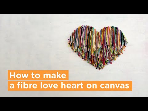 How to make a fibre heart on canvas