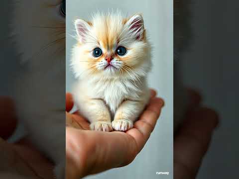 Tiny Fluffy Kitten in Your Hand: Cuteness Overload! 🐱💛 #TinyTales  #cute #animals  #tinypets