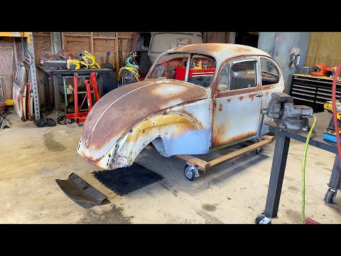 1965 VW Beetle Restoration - Spare Tire Well, Rusted Metal Repair