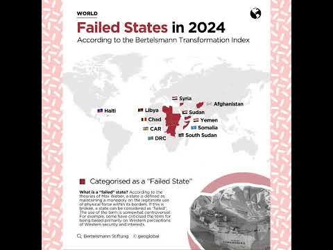 Failed States of the world (2024)! #map #failed #states #world #countries #africa #youtubeshorts