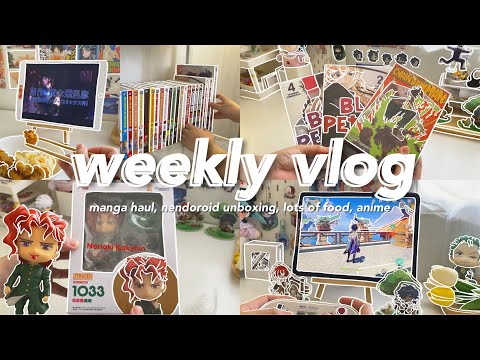 🍓 what i eat in a week, manga haul, lots of food, jjba nendoroid, grocery - (food) vlog ep. 12