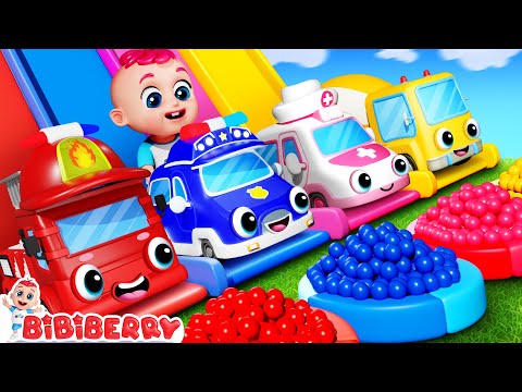 Learn Colors with Little Cars 🚓 Car Garage Adventure | Baby Songs | Bibiberry Nursery Rhymes