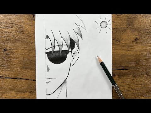 How to draw cool anime boy wearing sunglasses 😎 | step-by-step tutorial