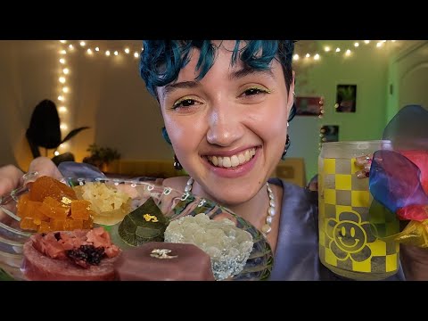 ASMR Taste Testing Edible Crystal Candies 💎 (mukbang, crunchy, eating sounds, tapping, mouth sounds)