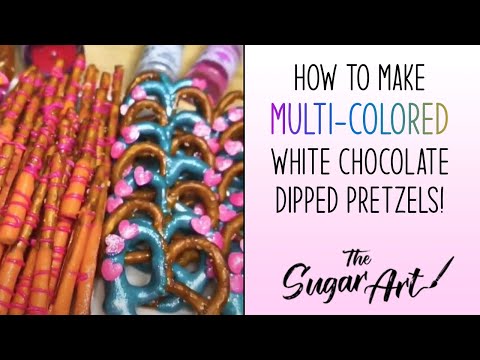 How to make Sparkling, Multi-Colored White Chocolate-Dipped Pretzels