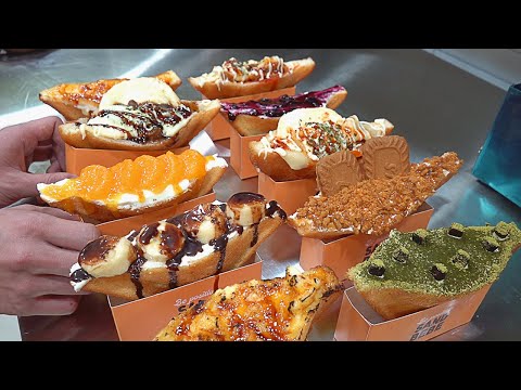 튀김산도 Are these sandwiches? Crispy Fried Sandwich with Lots of Cream - Korean street food