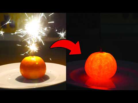 Orange vs Sparkler | Glow in the Dark Experiment