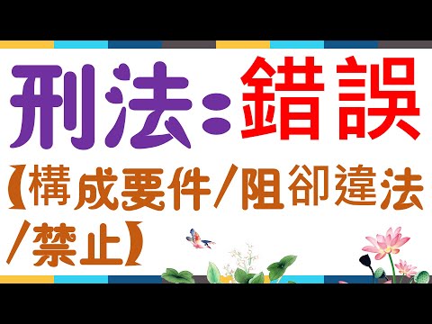 【基本介紹】刑法：錯誤~構成要件/阻卻違法/禁止的類型有什麼？14分鐘簡單學習XD