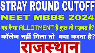 Rajasthan stray round cutoff Neet 2024/ Neet 2024 cutoff mbbs Rajasthan/ Rajasthan Neet counselling