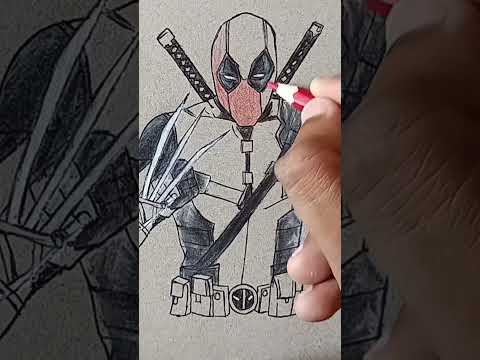 Deadpool drawing (part 2) #sketch #art #marvel #ytshots #shortsfeed #shorts #deadpool #drawing