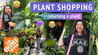 PLANT SHOPPING 😁 Home Depot in Southern California  + returning a plant I love 😢💜