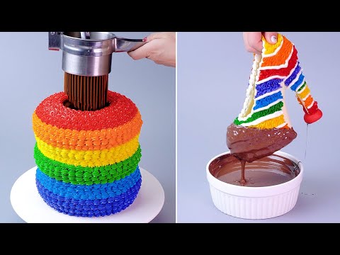 18+ Amazing Rainbow Chocolate Cake Decoration Recipe | So Yummy Chocolate Cake Hacks