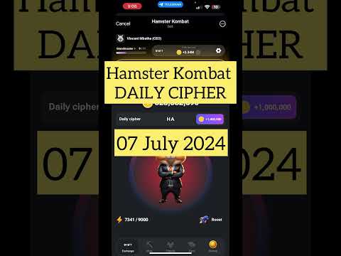 Hamster Kombat Daily Cipher Code: 07 July 2024 #hamsterkombat  #hamsterkombatdailyciphercode