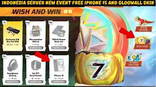 Indonesia Server New Event Free iPhone 15 And gloowall Skin 🔥 ff indonesia server new event today 🎯