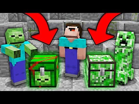 WHOSE CREEPER CHEST VS ZOMBIE CHEST IS BETTER IN MINECRAFT ? 100% TROLLING TRAP !