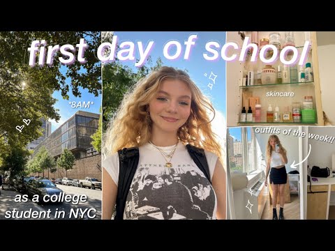 8AM FIRST DAY OF SCHOOL GRWM & morning routine as a college student in NYC! +what i wear in a week!!