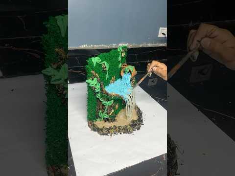 Beautiful Decorative Miniature Waterfall Craft #short #reel #viral #youtubeshort #diy #waterfall