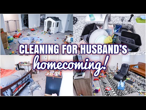 CLEANING BEFORE MY DEPLOYED HUSBAND COMES HOME! | CLEAN WITH ME 2021 | MESSY HOUSE SPEED CLEANING