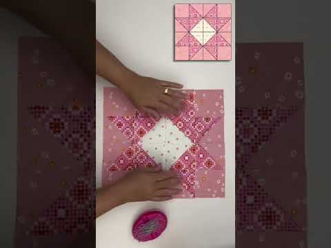 Make a Diamond Star Quilt Block! Click ▶️ for full video 🤗 #quiltingtutorial #quiltblock