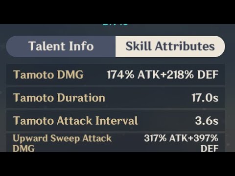 Upward Sweep Attack DMG = 317% ATK+397% DEF