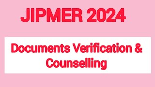 Jipmer Counselling Details/Bsc Nursing/Allied Health Science 2024