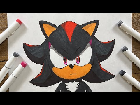 How to draw shadow from sonic the hedgehog | step-by-step drawing tutorial