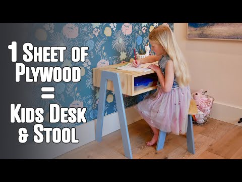 Make a Childs Desk and Stool from 1 Sheet of Plywood!