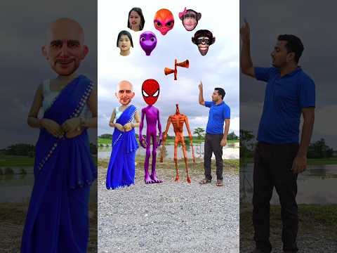 Red siren, Purple Dame tu Casita alien & Young lady vs me correct head matching funny vfx Game#funny