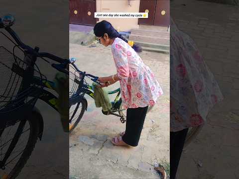 Unfortunately she washed my cycle 😔 #laugh #comedy #funny #shortsvideo #reels #couplegoals #surprise