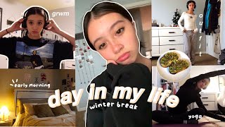 WINTER BREAK day in my life🕯| rainy days, cooking, movies, yoga and more