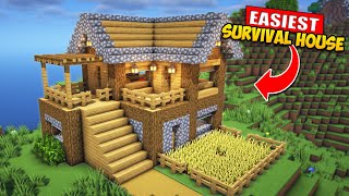 ⛏️ Minecraft : EASY Survival House 🏡 [ Build Tutorial ]