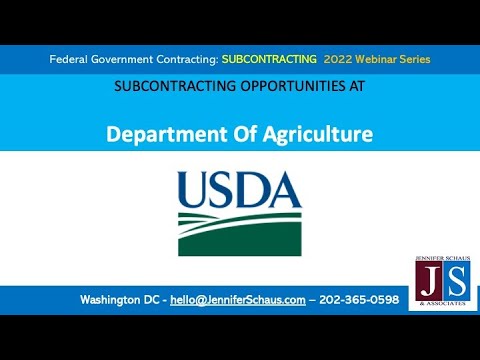 Sub-Contracting Opportunities at Department of Agriculture - USDA