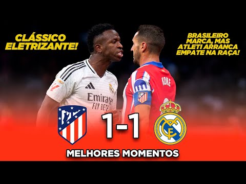 CLÁSSICO DE MADRID PEGOU FOGO - Atlético de Madrid 1x1 Real Madrid - Melhores Momentos 2024