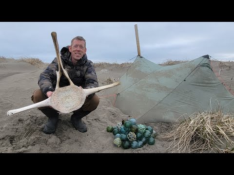 Camping in Whale Graveyard & Treasure Hunting Remote Alaskan Beaches