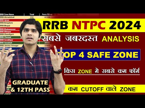 🔥देख लो ! RRB NTPC ✅Safe Zone✅ 2024 | Top 4 Safe or Danger Zone | Railway NTPC Latest Data |