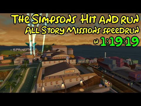 The Simpsons: Hit & Run All Story Missions Speedrun 1:19:19 (world record)