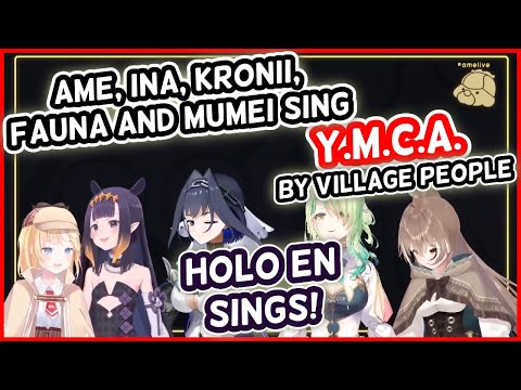 Ame, Ina, Kronii, Fauna and Mumei - Y.M.C.A. | HololiveEN Sings [UNARCHIVED KARAOKE]