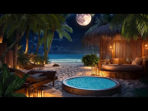 Oceanfront Bliss 🌙 Moonlit Serenity | Relaxing Hot Tub Escape with Soothing Night Nature Sounds