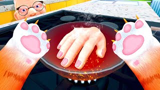 Cooking & Eating Granny ALIVE - I Am Cat VR