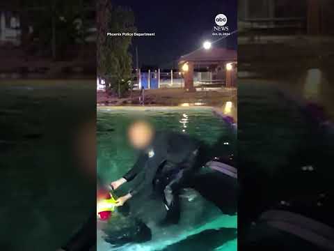 Phoenix police rescue driver from car in swimming pool