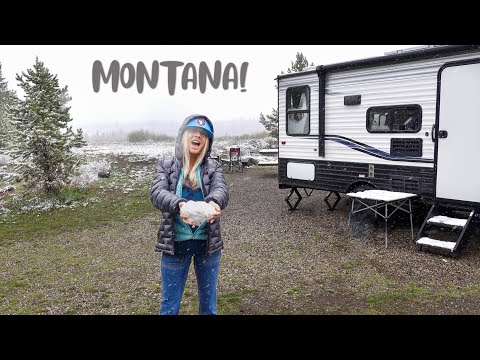 COZY, SNOWY DAYS AT CAMP in GRIZZLY BEAR COUNTRY | Living in a Trailer West Yellowstone | Van Life