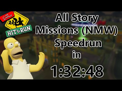 The Simpsons: Hit & Run All Story Missions (No Mission Warps) Speedrun in 1:32:48